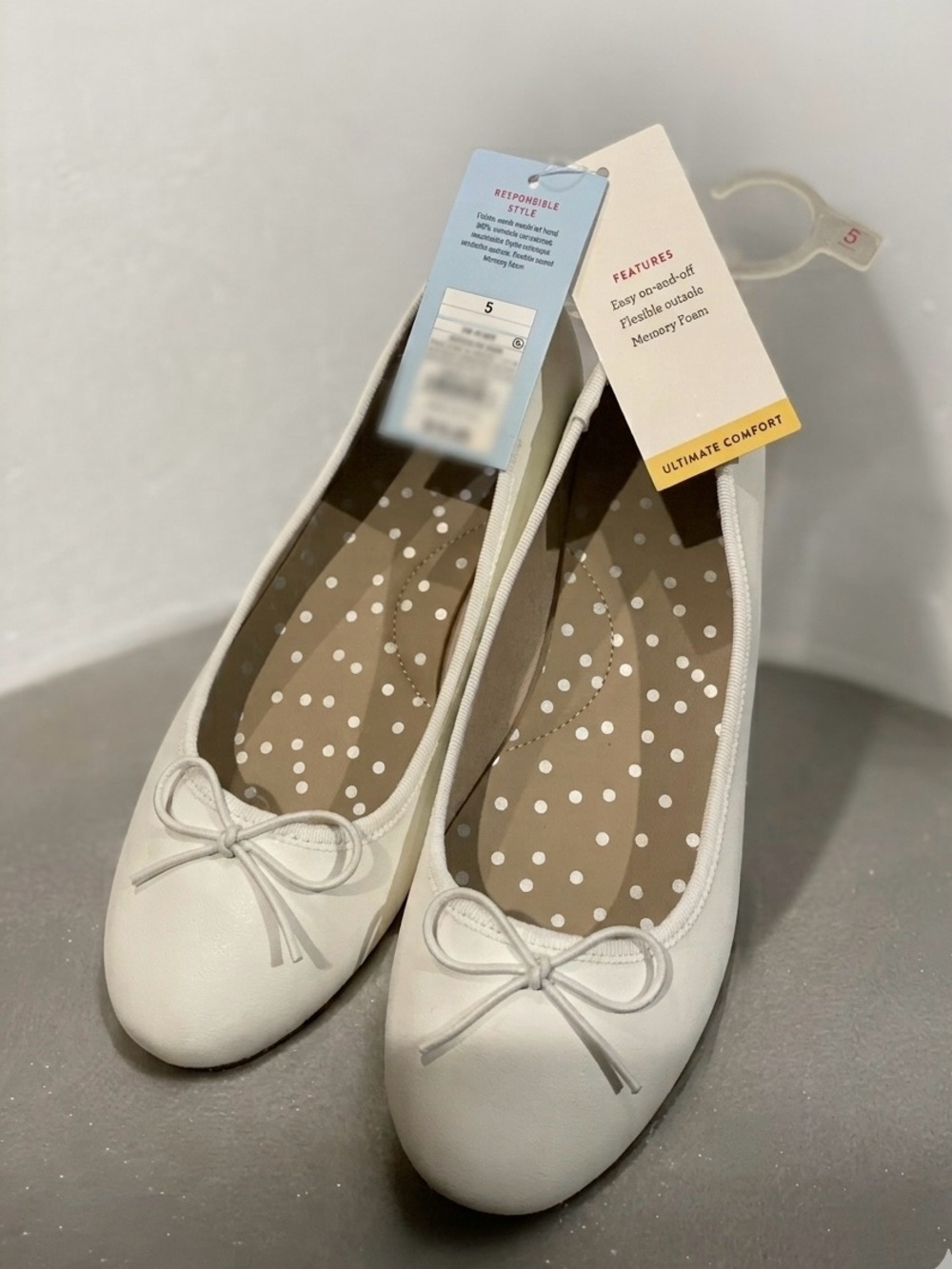 Cat & Jack White Ballet Flats with Bow
